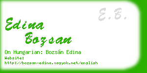 edina bozsan business card